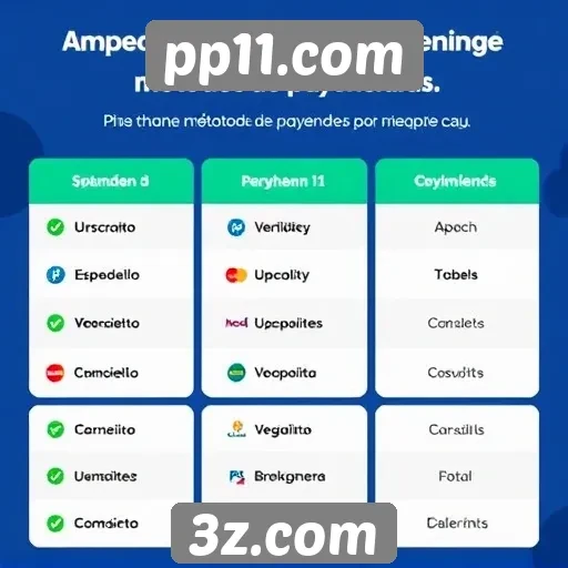 Comparativo entre métodos de pagamento no pp11.com